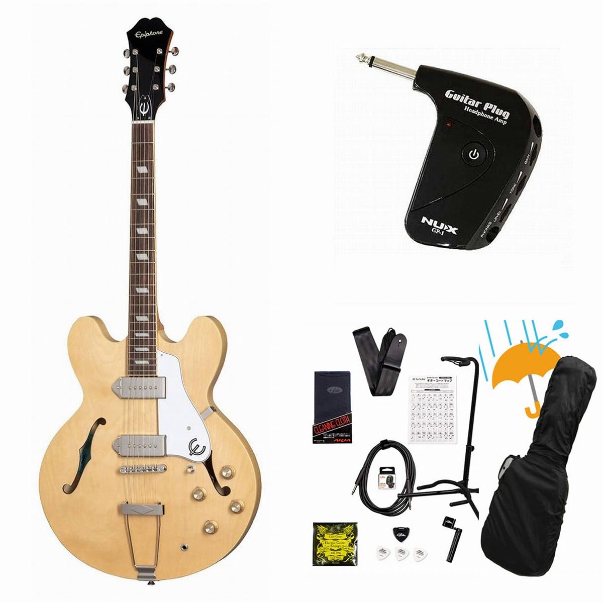Amazon.co.jp: Epiphone/Casino Natural カジノ GP-1アンプ付属エレキ